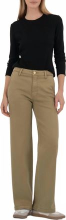 Kut from the Kloth Miller High Rise Straight Leg Pants In Palm Leaf