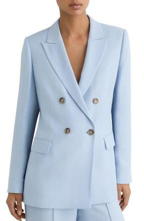 Reiss Magda Double Breasted Blazer in Blue at Nordstrom, Size 12 Us