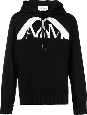 Alexander McQueen Black Logo-print Hoodie