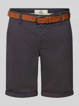 Redefined Rebel Regular Fit Chino-Shorts mit G&uuml;rtel Modell MIKE in Anthrazit, Gr&ouml;&szlig;e L