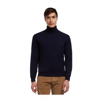 Brooks Brothers Wool and Cashmere Turtleneck Jumper - male - Brooks Brothers - Turtlenecks - Blue - L - Knitwear