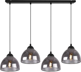 OEM L&aacute;mpara Colgante Venecia 4 Pantallas Planas Grafito E27