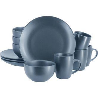 Gibson Home Everyday Plus 12 Piece Round Stoneware Dinnerware Set in Blue at Nordstrom