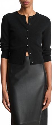 Vince Metal Button Cardigan In Black