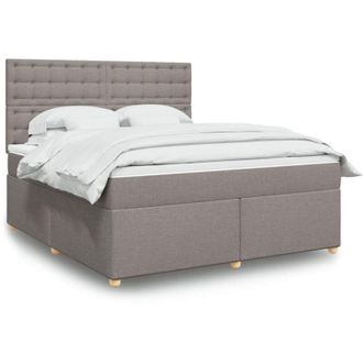 vidaXL Vidaxl - Cama Box Spring Con Colch&oacute;n Tela Gris Taupe 180x200 Cm
