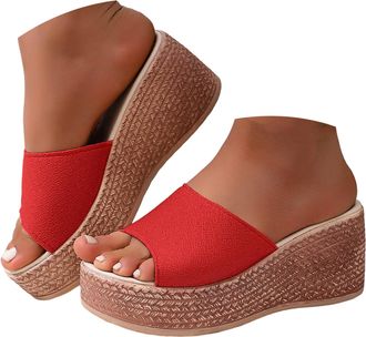Generic Womens Platform Wedge Sandals Soft Spring Shoes Cork Orthopedic Wedge Slipper for Women, Comfortable Open Toe Summer Sandals for Women 2026, Arch Supp