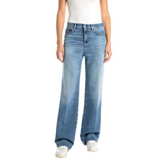 Replay Jeans, Dames, Blauw, W28 L32, Katoen, Melja Relaxed Straight Jeans