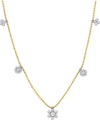 Rina Limor 14K Two-Tone 0.30 Ct. Tw. Diamond Floral Necklace