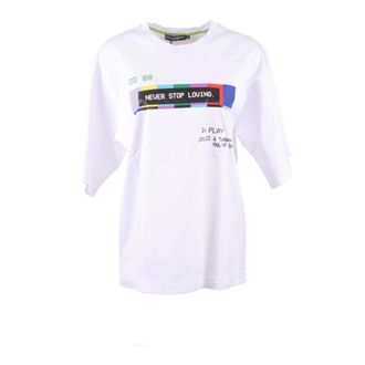 Dolce & Gabbana T-Shirts, female, White, Size: 2XS Never Stop Loving T-shirt