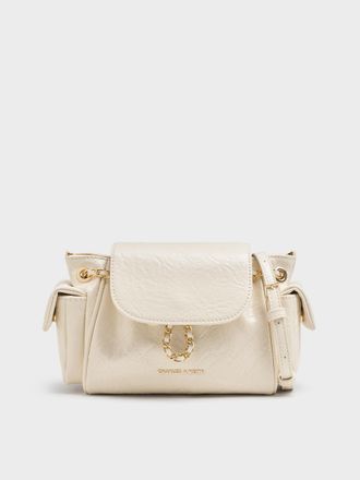 Charles & Keith Duo Quilted Two-Way Front Flap Backpack