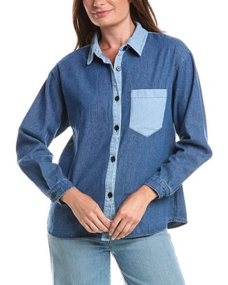ANNA KAY Ellena Denim Cashmere-Blend Chemise