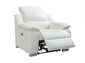 Vente-Unique Sill&oacute;n relax de piel ARENA - Blanco marfil