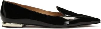 Kazar Platte gelakte pumps met gouden hak - Dames - Loafers - Zwart - 37 EU - Leer - Schoenen