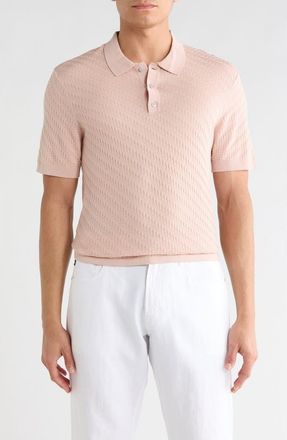 Robert Barakett Skelling Textured Polo Sweater in Coral at Nordstrom Rack, Size Xx-Large