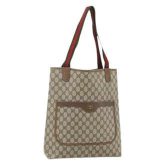 Gucci Pre-owned Tote Bags, female, Beige, Size: ONE SIZE Pre-owned Vintage GG Canvas Tote Bag