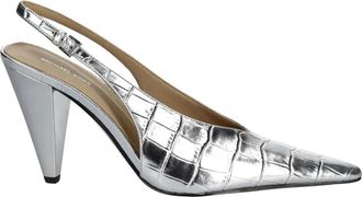 Michael Kors Schoenen, Dames, Grijs, 39 EU, Leer, Electra Slingback Pomp