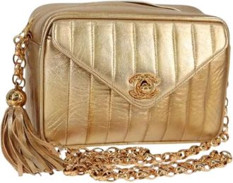 Chanel Pre-owned Vintage Schoudertas - Dames - Vintage Schoudertas - Geel - ONE Size - Leer - Vintage