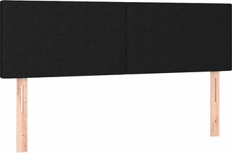 vidaXL Cabecero Con Led De Tela Negro 144x5x78/88 Cm Vidaxl
