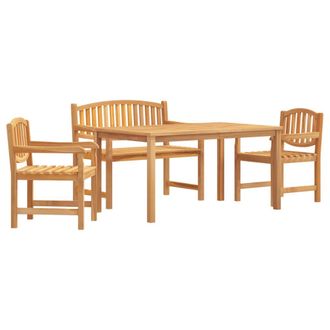 vidaXL Juego De Comedor Para Jard&iacute;n 4 Piezas Madera Maciza De Teca Vidaxl