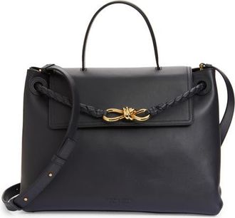 Bottega Veneta Ciao Ciao Knot Detail Leather Top Handle Bag in 4184 Nocturnal-Muse Brass at Nordstrom
