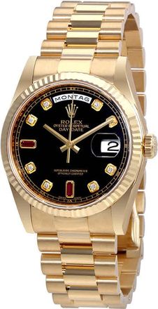 Rolex Oyster Perpetual Day-Date Automatic Mens 18 Carat Yellow Gold President Watch 118238BKDRP