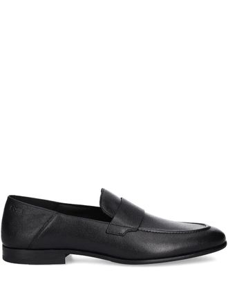BOSS leather penny loafers - Black