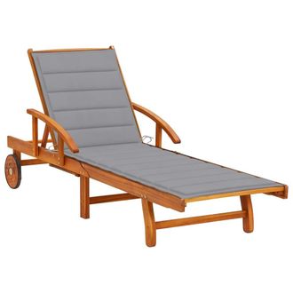 vidaXL Tumbona De Jard&iacute;n Con Coj&iacute;n Madera Maciza De Acacia Vidaxl