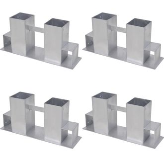 vidaXL Ayuda Para Apilar Le&ntilde;a 4 Pcs 34 X 10 X 15 Cm Acero Vidaxl