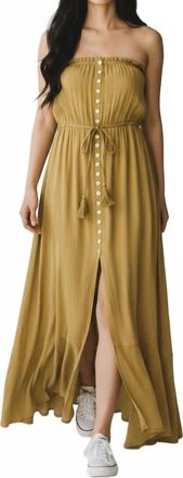 Elan Strapless Maxi Dress In Mustard