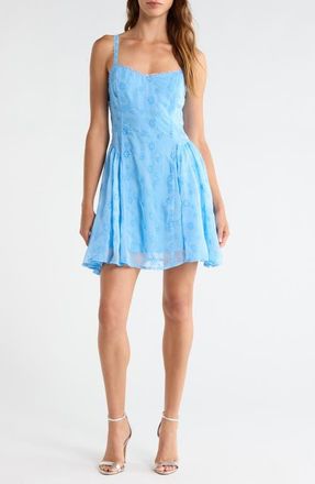 All in Favor Eyelet Lace Fit & Flare Party Dress in Cornflower Blue at Nordstrom, Size X-Small