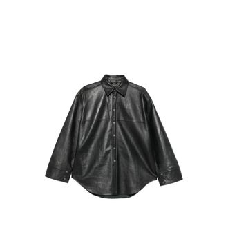 Haikure Leather Oversized Jacket