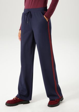 Aniston Schlupfhose ANISTON CASUAL, Damen, Gr. 36, N-Gr, bunt (marine, bordeaux), Jersey, Obermaterial: 95% Polyester, 5% Elasthan, unifarben mit Farbeinsatz,