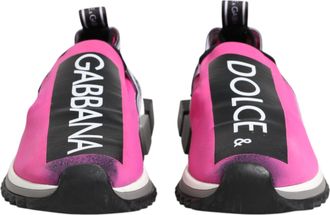 Dolce & Gabbana Fuchsia White Slip On Sorrento Sneakers Womens Shoes (Pre-Owned)