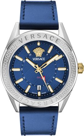Versace V-Code GMT Leather Watch