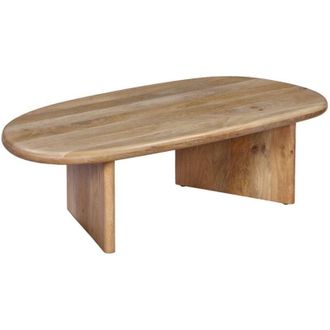 Sweeek Oval coffee table mango wood, Shiva, Natural, 120x60x35 cm