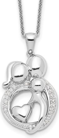 Diamond2Deal Sterling Silver Cubic Zirconia Family of 3 Gathering Necklace
