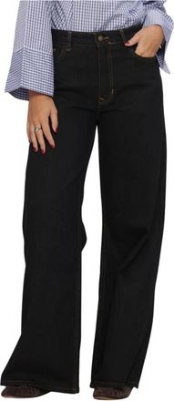 MY ESSENTIAL WARDROBE Mwoline 186 Mid X-Wid - Dames - Loose Fit Jeans - Zwart - W29 - Wol - Jeans