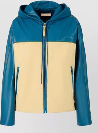 Marni hooded leather jacket mens chest detail