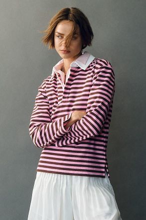 English Factory Long-Sleeve Striped Rugby Shirt Top