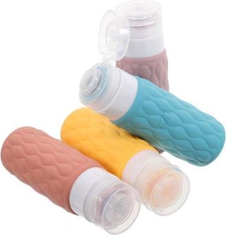 OEM Botellas De Viaje De Silicona - Con Etiquetas - Paquete De 4 - 100 Ml - Incluye Neceser - B