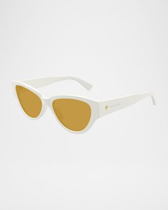 Bottega Veneta Eye Logo-Print Acetate Sunglasses