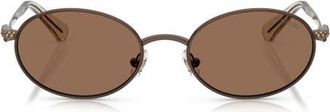 Swarovski 53mm Oval Sunglasses in Brown /Dark Brown at Nordstrom