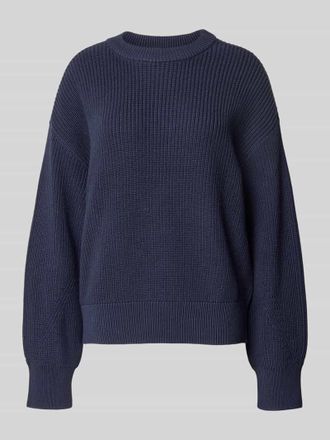 Jake*s Casual Oversized Strickpullover mit gerippten Abschl&uuml;ssen in Dunkelblau, Gr&ouml;&szlig;e XXL