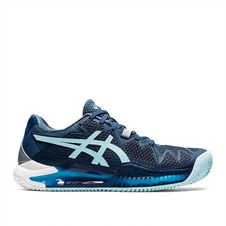 Asics Womens Gel Resolution 8 Sneaker In Light Indigo/clear Blue
