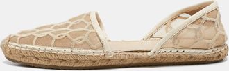 Jimmy Choo London Cream Leather And Mesh Dreya Espadrille Flats