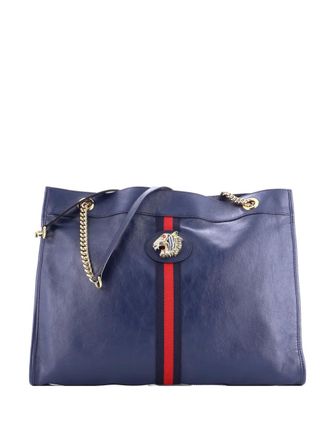 Gucci Rajah Chain Leather Large tote bag - Blue