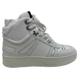 Jimmy Choo London Hawaii High-To Sneakers in White Leather