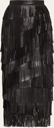 Ulla Johnson Therese Leather Fringe Skirt