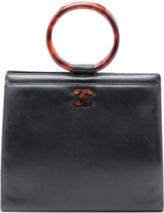 Chanel Pre-owned Vintage Leren Handtas - Dames - Vintage Handtas - Zwart - ONE Size - Leer - Vintage