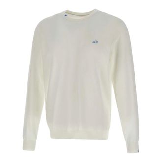 Sun 68 Round-neck Knitwear, male, White, Size: 3XL Sweater Basic